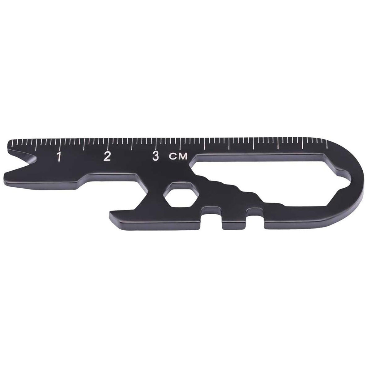 Herbertz Mini Tool schwarz 55059 - kleines Multitool aus Stahl mit 12 Funktionen