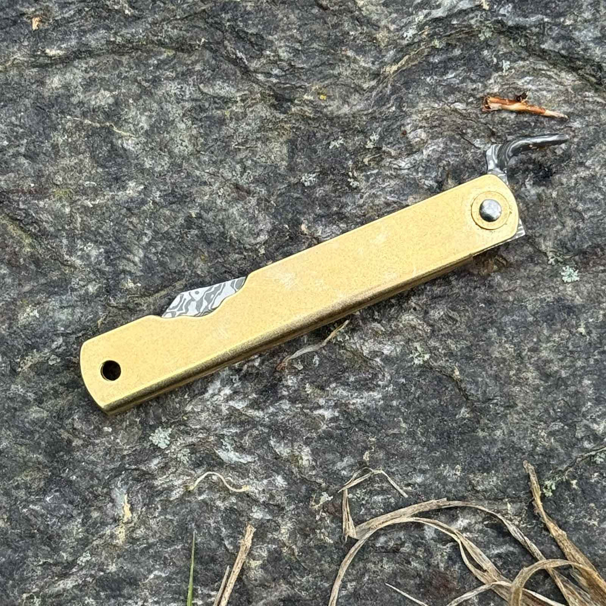 Higo Hoseki Damascus Taschenmesser - Detail Rückseite