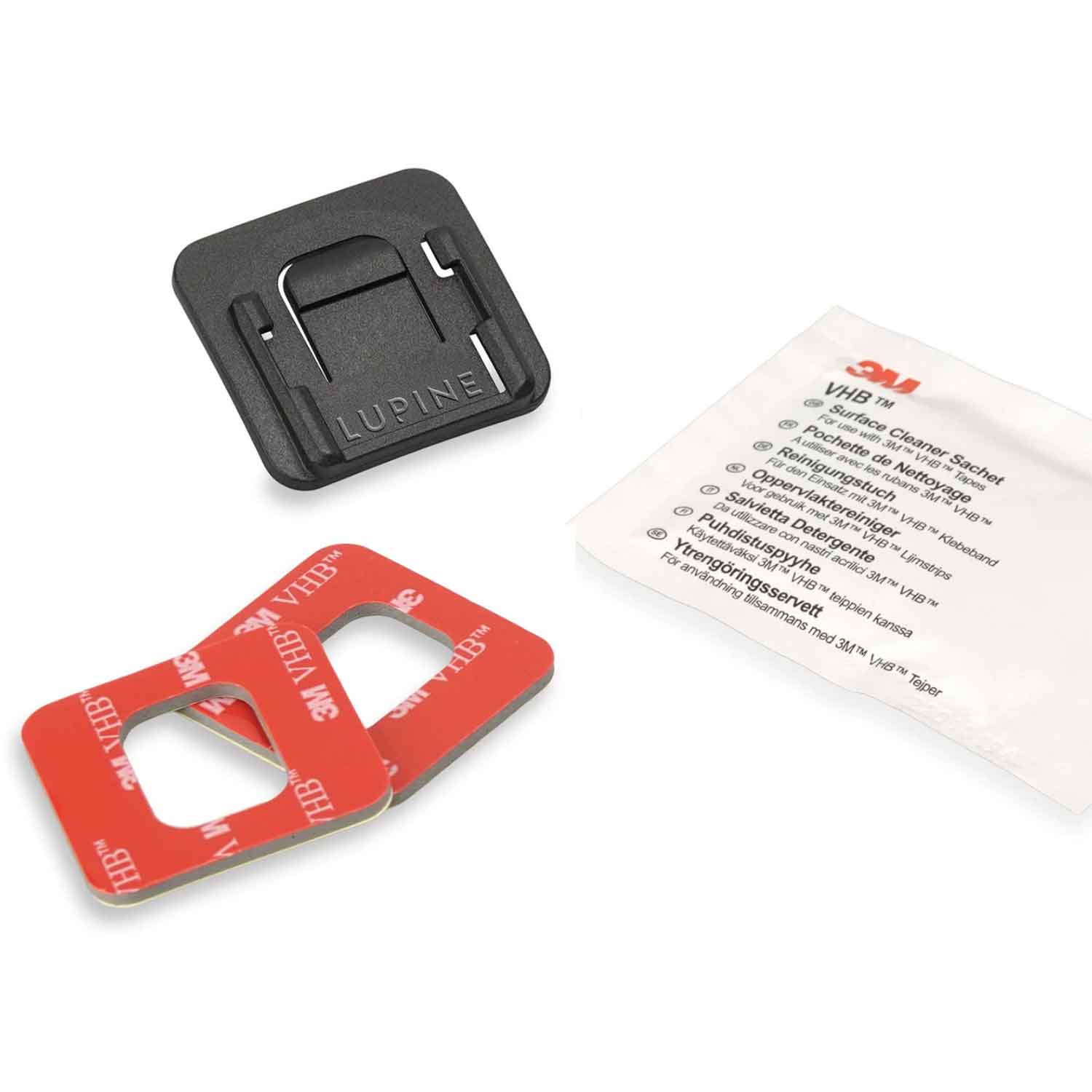 Lupine 3M FrontClick Helmhalter – Duallock Klebehalter für glatte Helme