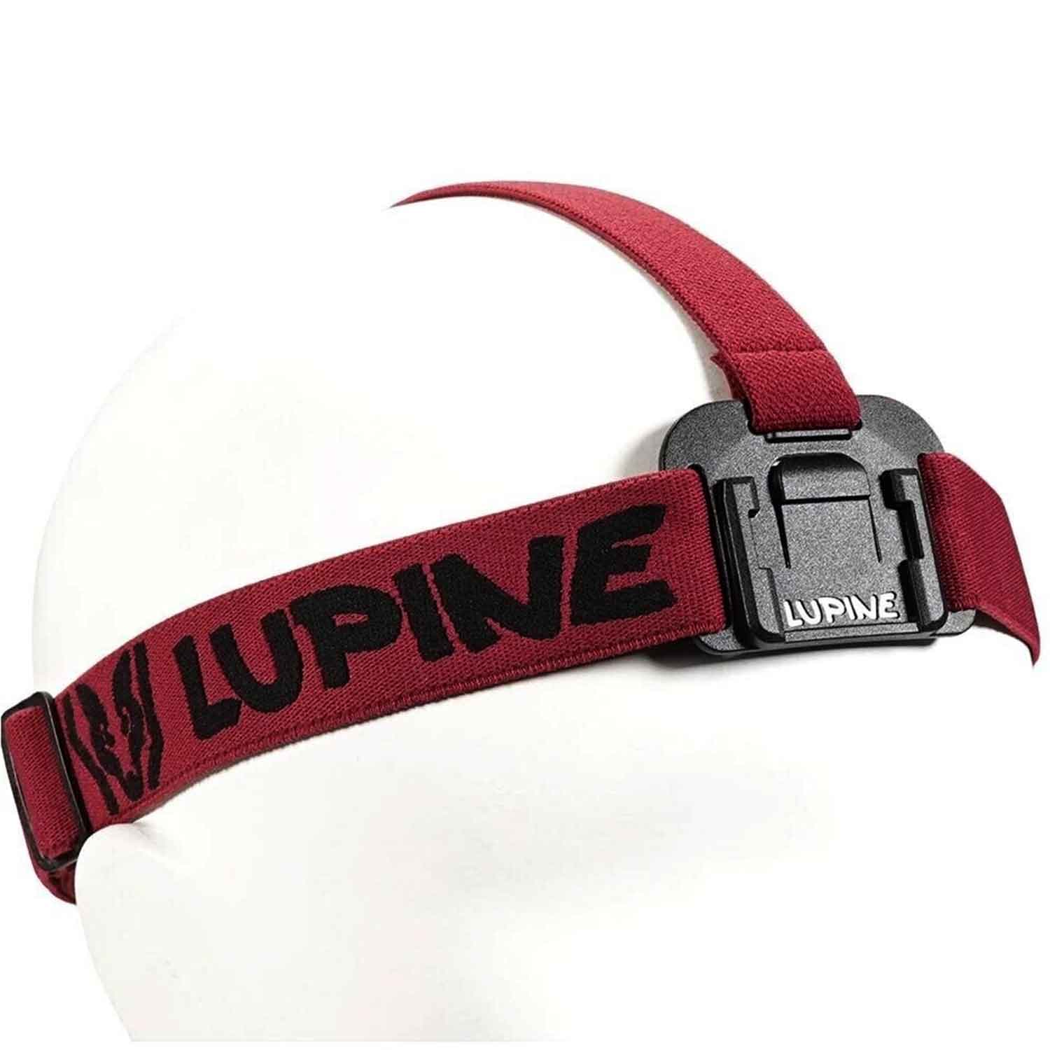 Lupine FrontClick Stirnband mit FastClick Akkuhalter (Farbauswahl) – Detailansicht