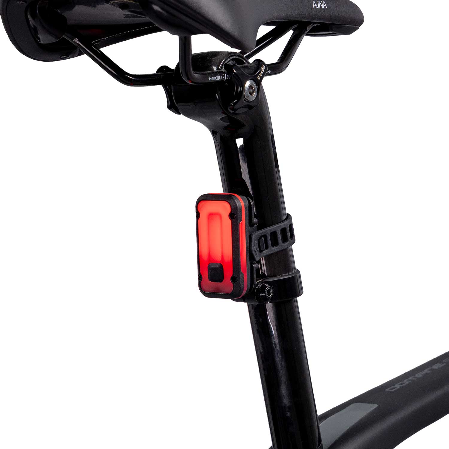 Lupine Rotlicht Pro BT StVZO – Rücklicht mit Bremslichtsensor, Bluetooth, USB-C – Detailansicht
