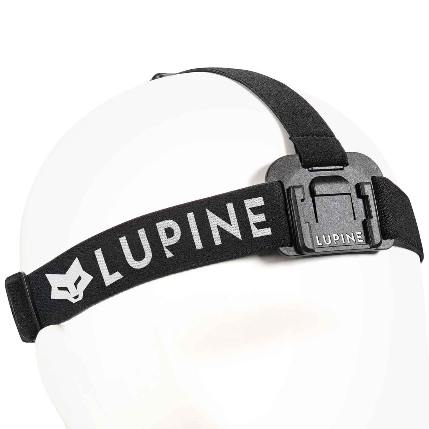 Lupine FrontClick Stirnband mit FastClick Akkuhalter (schwarz)