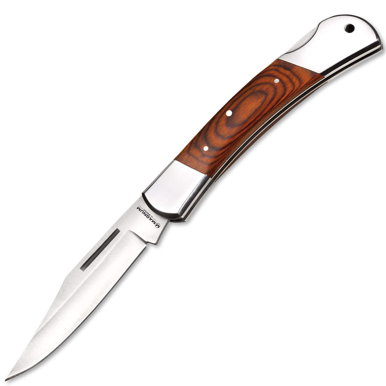 Magnum Handwerksmeister 2 Edelstahl Taschenmesser mit edlem Pakkaholzgriff – Detailansicht