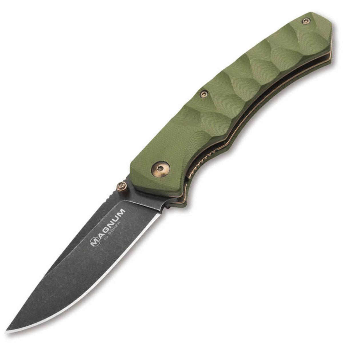 Magnum Iguanodon G10 olivgrün – Taschenmesser mit Edelstahlklinge & Tip Down Clip