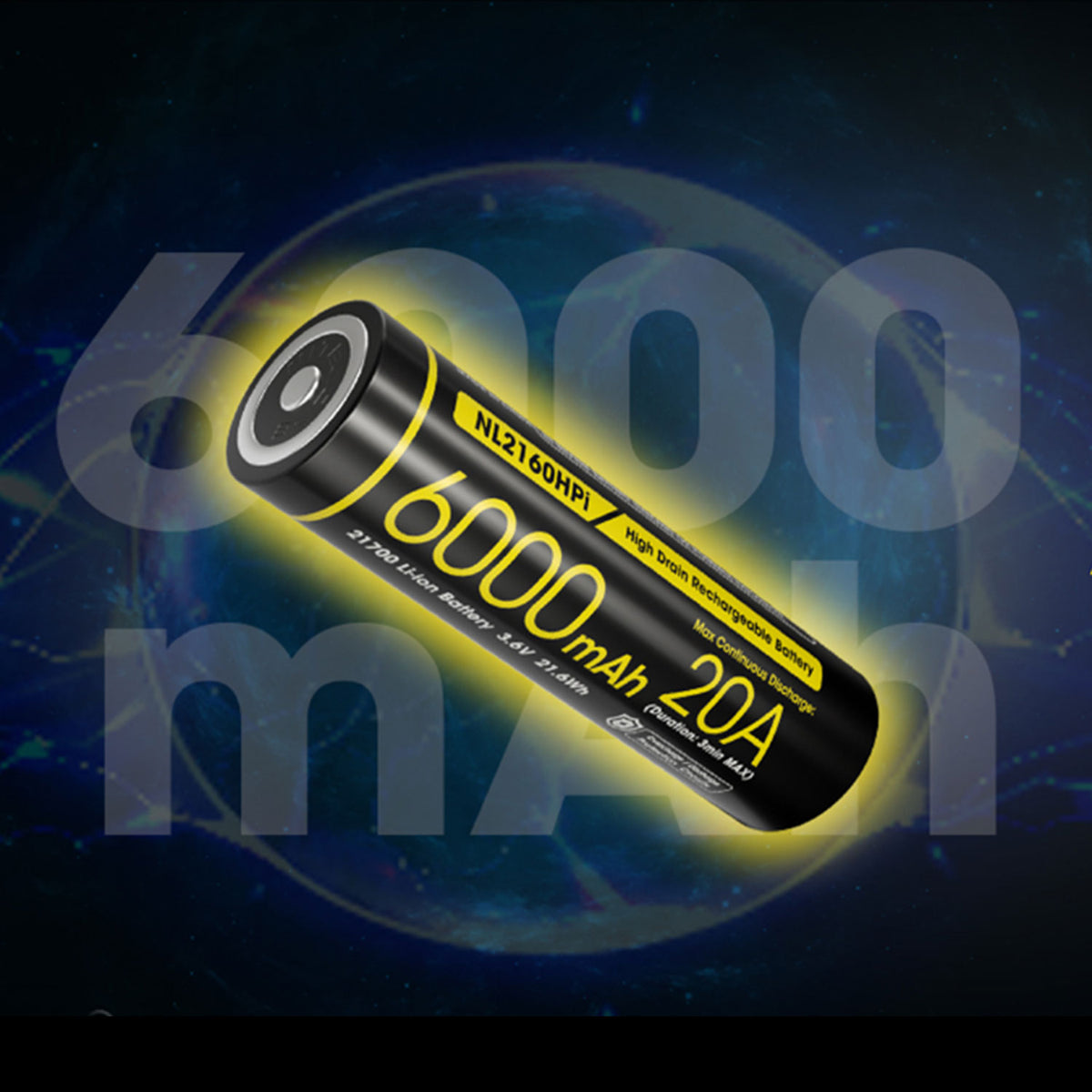 Nitecore Li-Ion Akku NL2160HPi 21700 3,6V 6000mAh 20A Schutzschaltung – Detailansicht