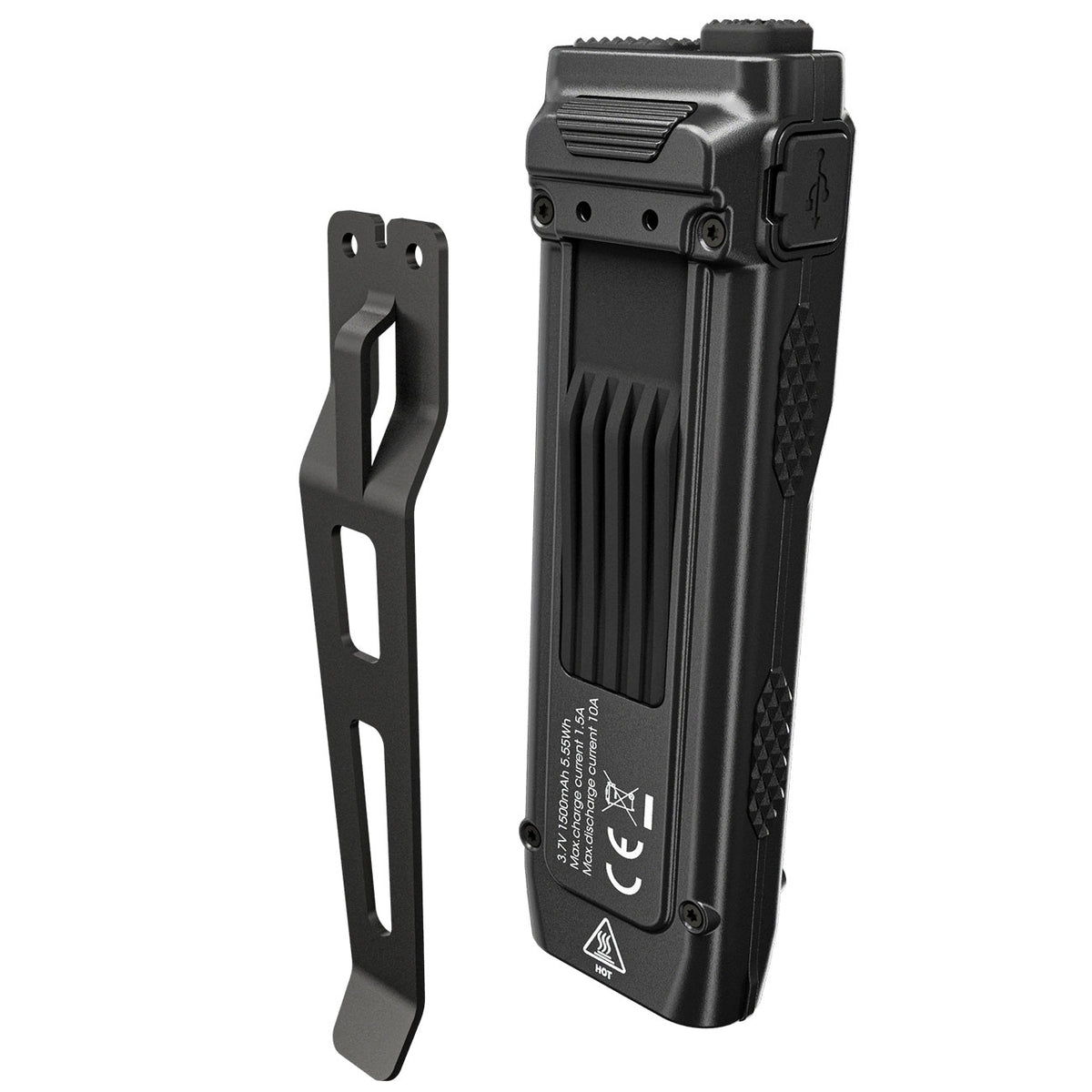 Nitecore EDC23 – flache EDC-Taschenlampe mit 2500 Lumen, OLED-Display, USB-C – Clip und Befestigung
