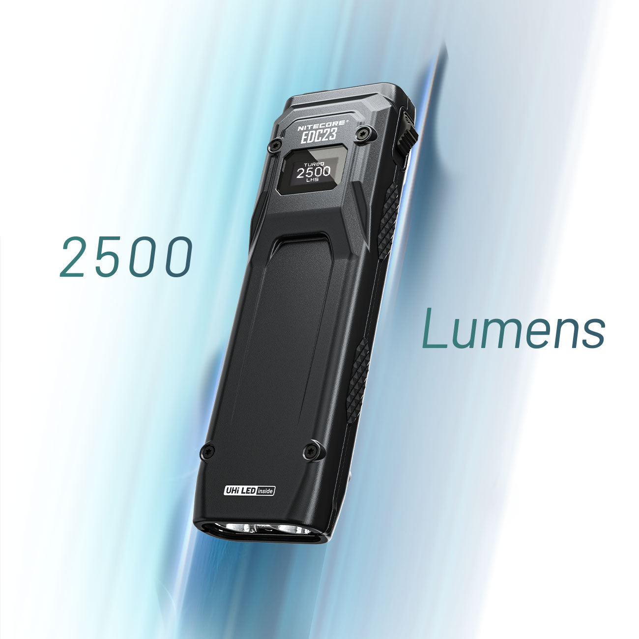Nitecore EDC23 – flache EDC-Taschenlampe mit 2500 Lumen, OLED-Display, USB-C – Lichtbild und Leuchtleistung