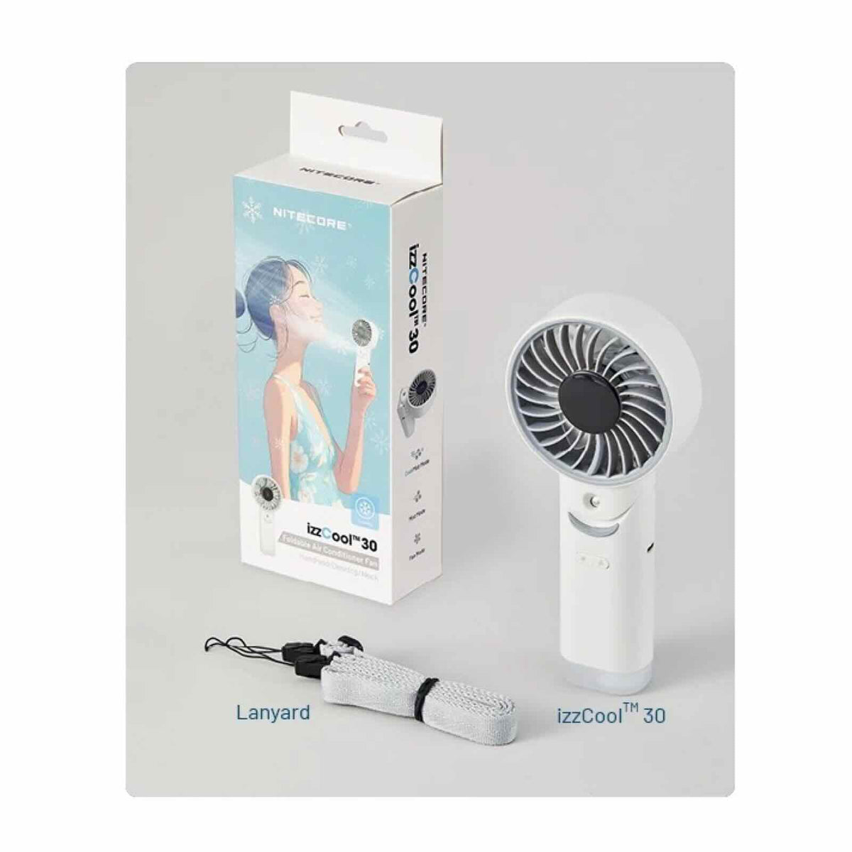 Nitecore izzCool 30 – Handventilator mit Luftbefeuchter, Akku & USB-C