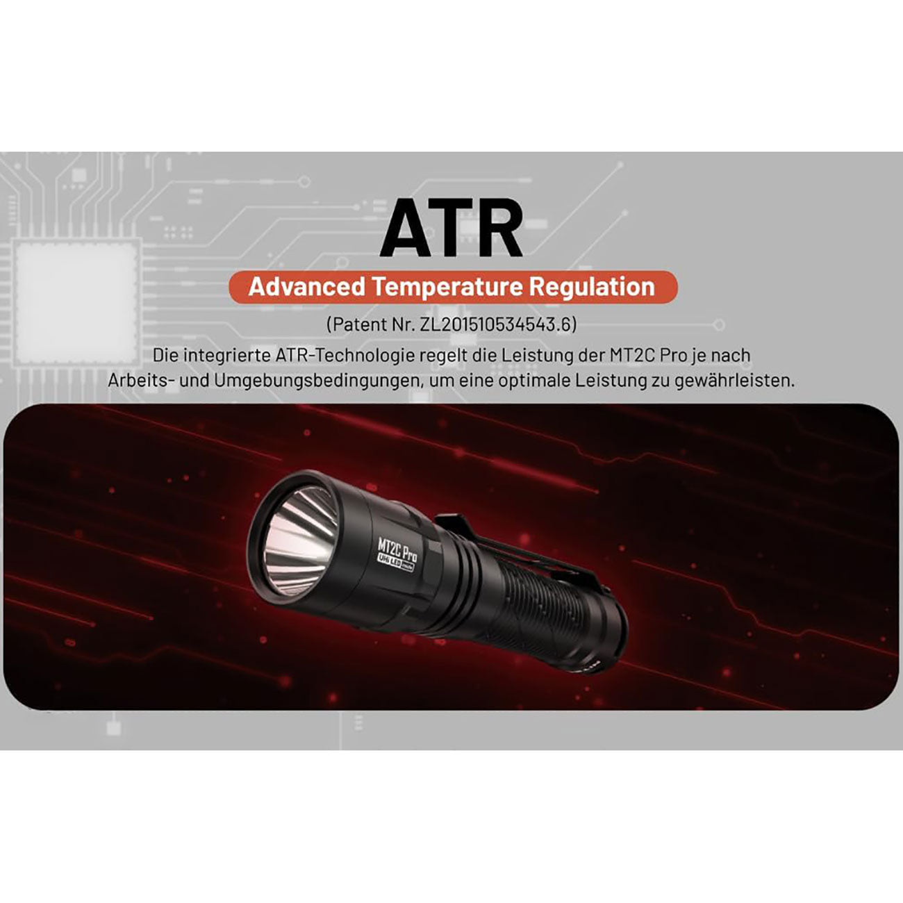 Nitecore MT2C PRO - 1800 Lumen LED Taschenlampe – Detailansicht