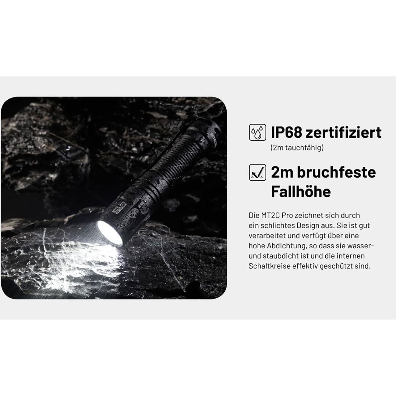 Nitecore MT2C PRO - 1800 Lumen LED Taschenlampe – Detailansicht