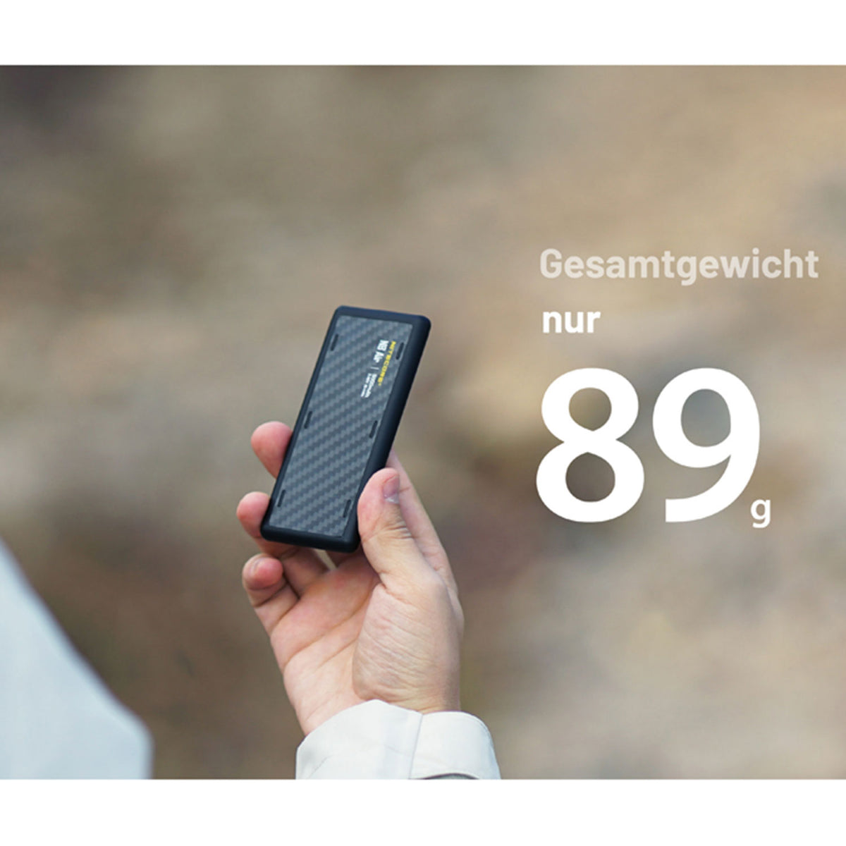 Nitecore NB Air – Leichte Carbon Powerbank 5000mAh, USB-C, PD & QC 3.0, IPX7
