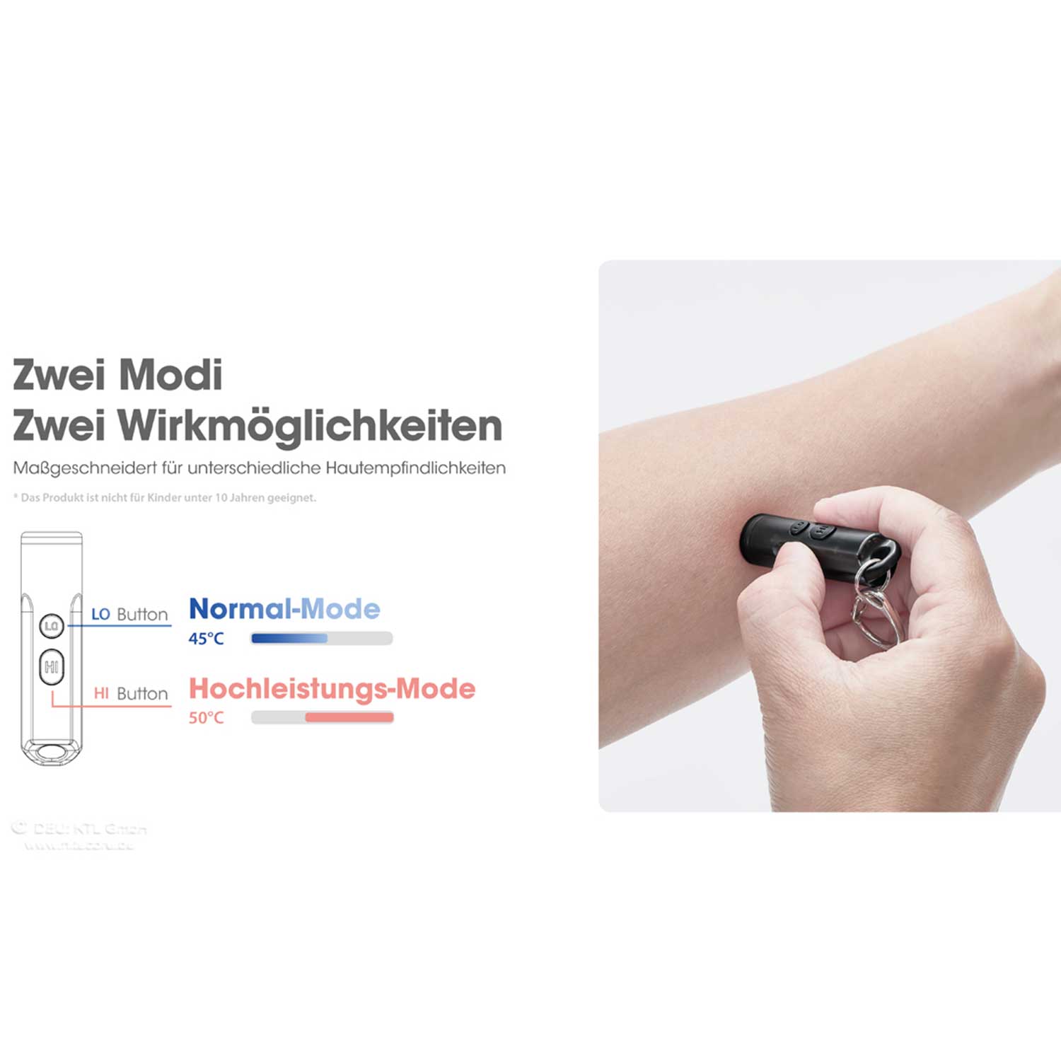 Nitecore Bite Healer 10 – Insektenstichheiler mit 2 Wärmestufen USB-C aufladbar – Detailansicht