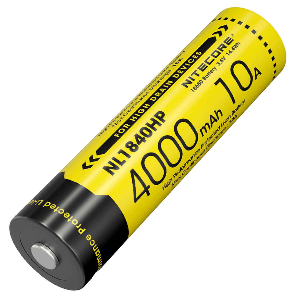 Nitecore NL1840HP – 18650 Li-Ion Akku, 3.6V, 4000mAh, 10A Entladestrom – Akku und Batteriefach