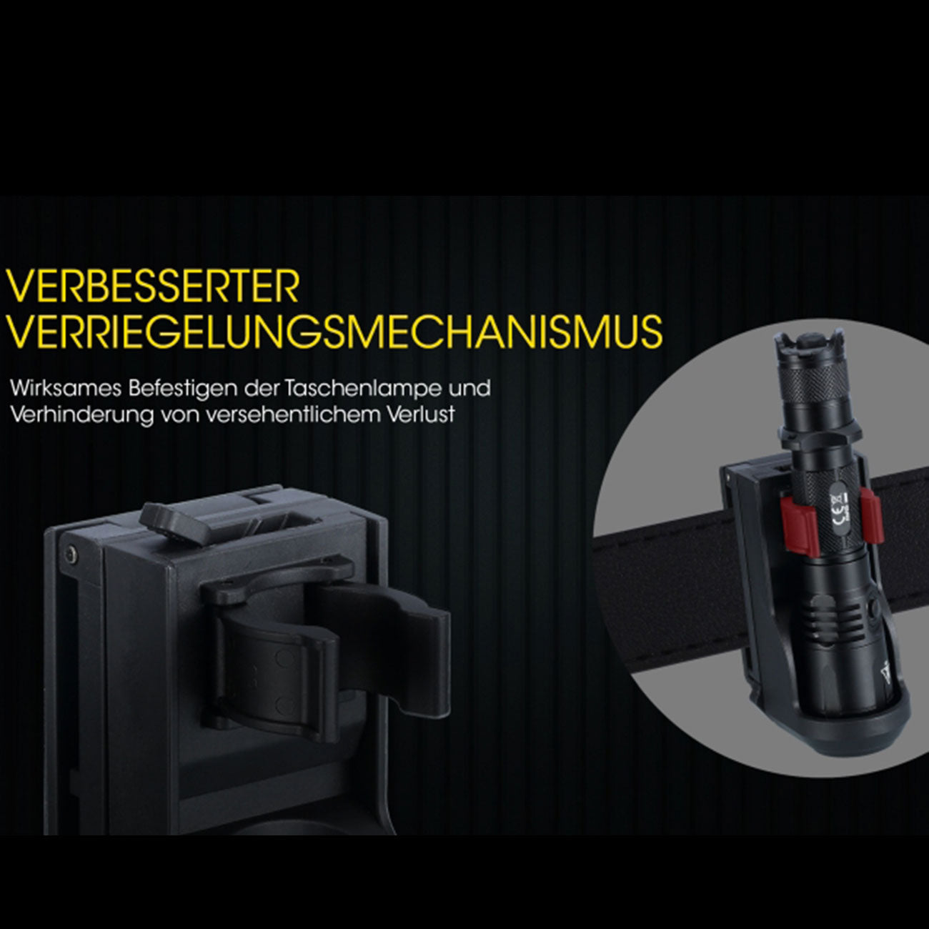 Nitecore Tactical Holster für Taschenlampen – NTH10, NTH20 & NTH25 – Detailansicht