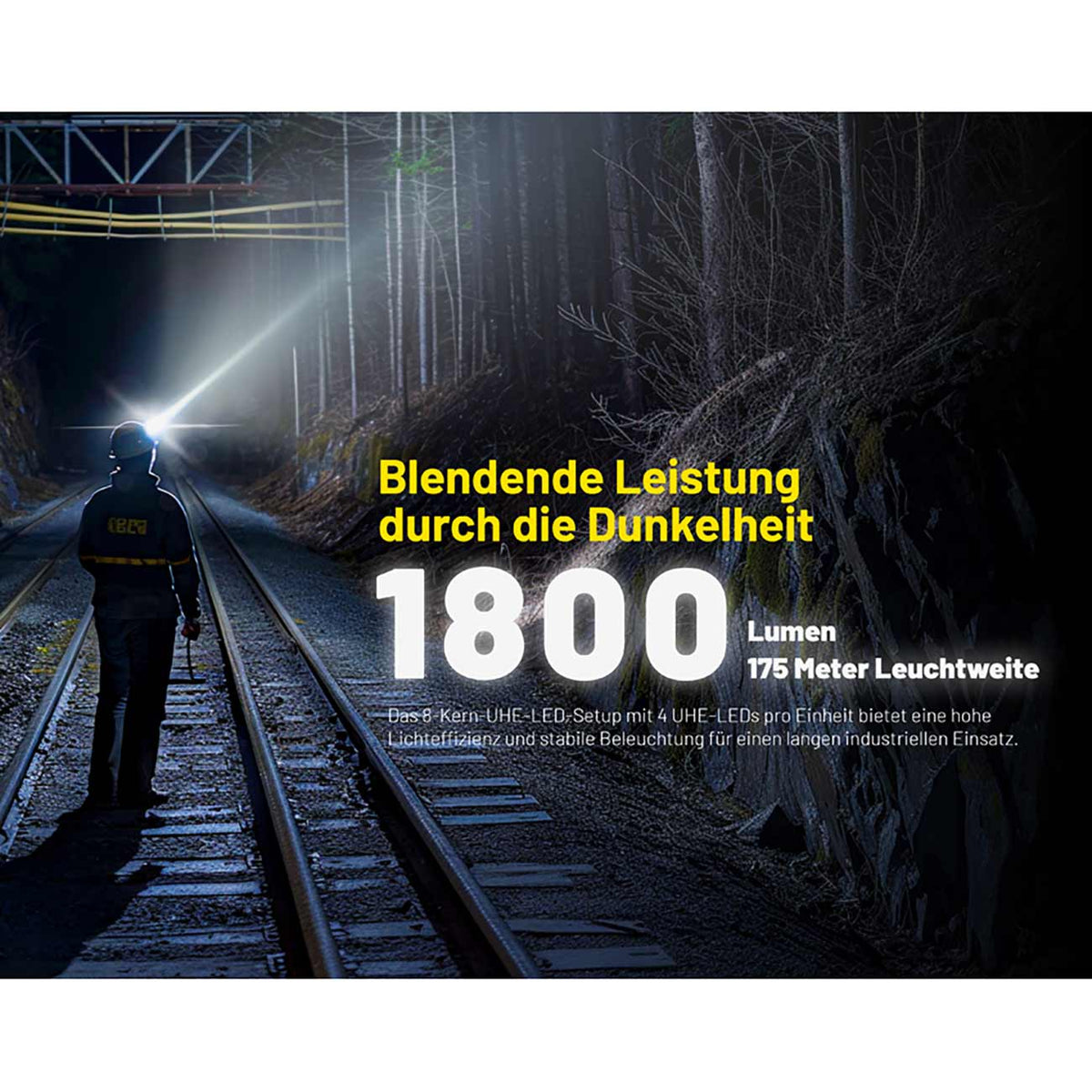 Nitecore NU53 - 1800 Lumen LED Stirnlampe, Akku, Diffusorbeutel, leicht, Rotlicht – Detailansicht