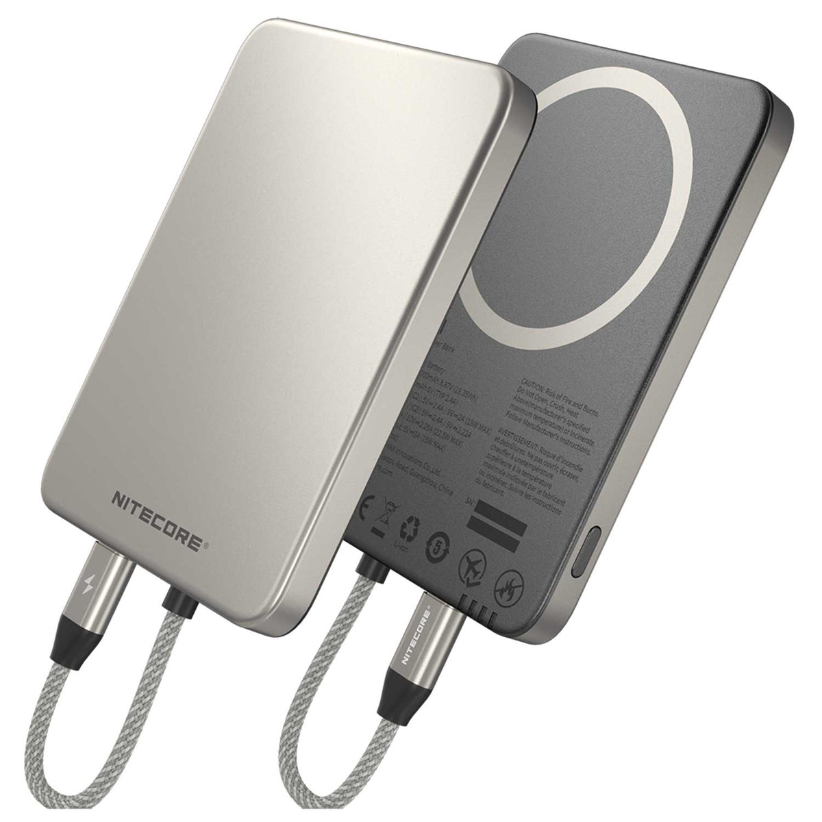 Nitecore POCKET 5 – magnetische Powerbank mit 5000mAh und USB-C Kabel – Akkukapazität, Farbvariante grau