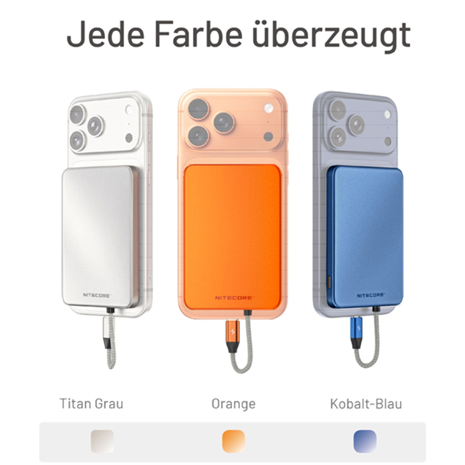 Nitecore POCKET 5 – magnetische Powerbank mit 5000mAh und USB-C Kabel – Produktansicht – Detailansicht 1