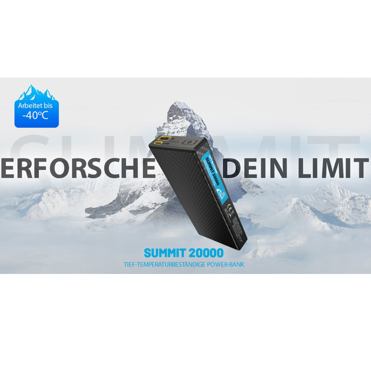 Nitecore SUMMIT20000 - kältebeständige Powerbank mit 20000mAh – Detailansicht