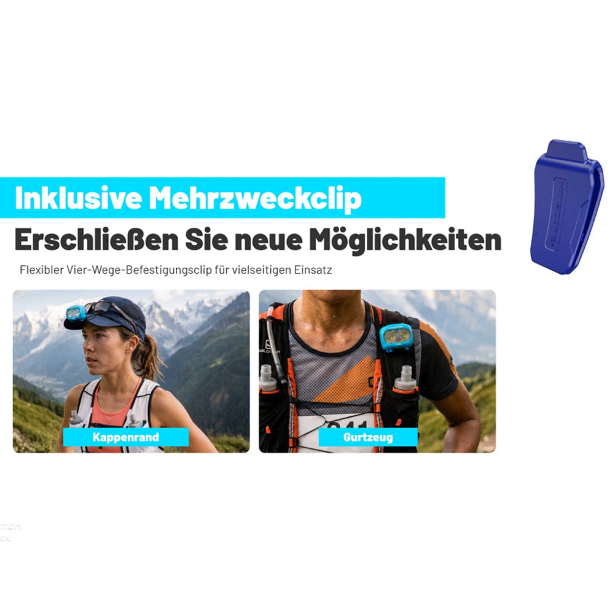 Nitecore UT27 MB – Trailrunning Stirnlampe mit 800 lm, 150 lm Rotlicht, USB-C-Akku