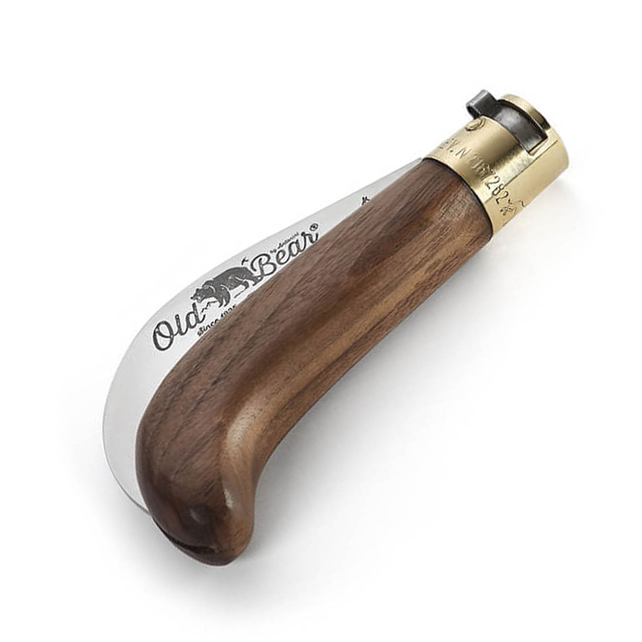 Old Bear Bill Hook Walnuss Taschenmesser – Verriegelung / Messeransicht