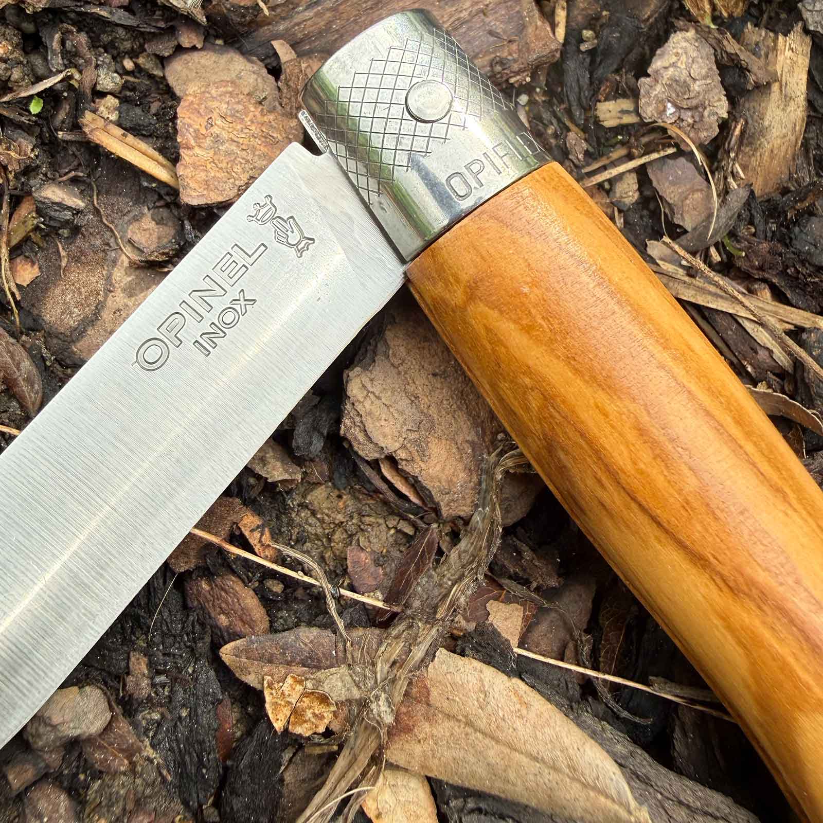 Opinel néo6 Taschenmesser - Ansicht Holzgriff Olive