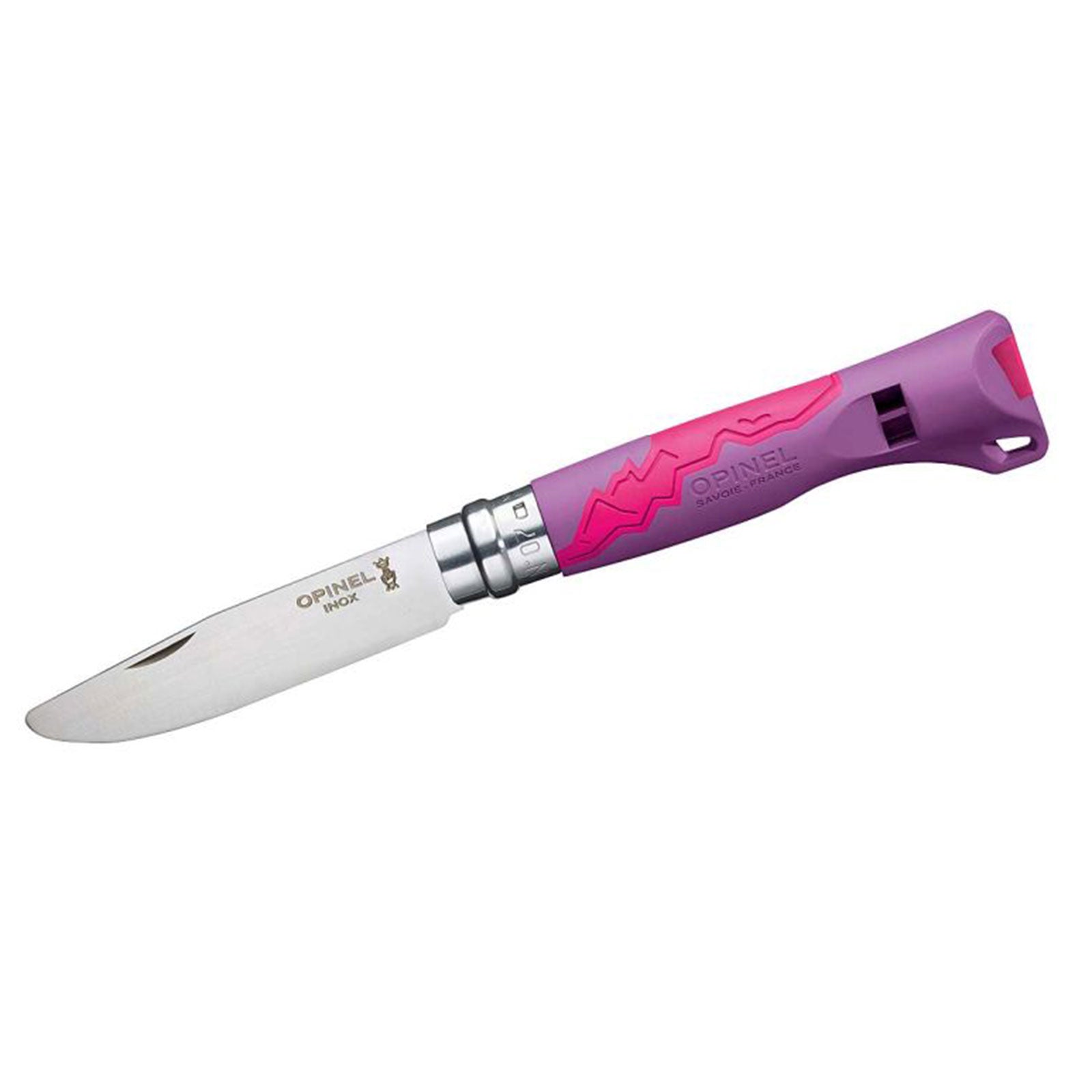 Opinel No 07 Outdoor Junior Kindermesser mit Signalpfeife – Outdoor-Einsatz / Messeransicht