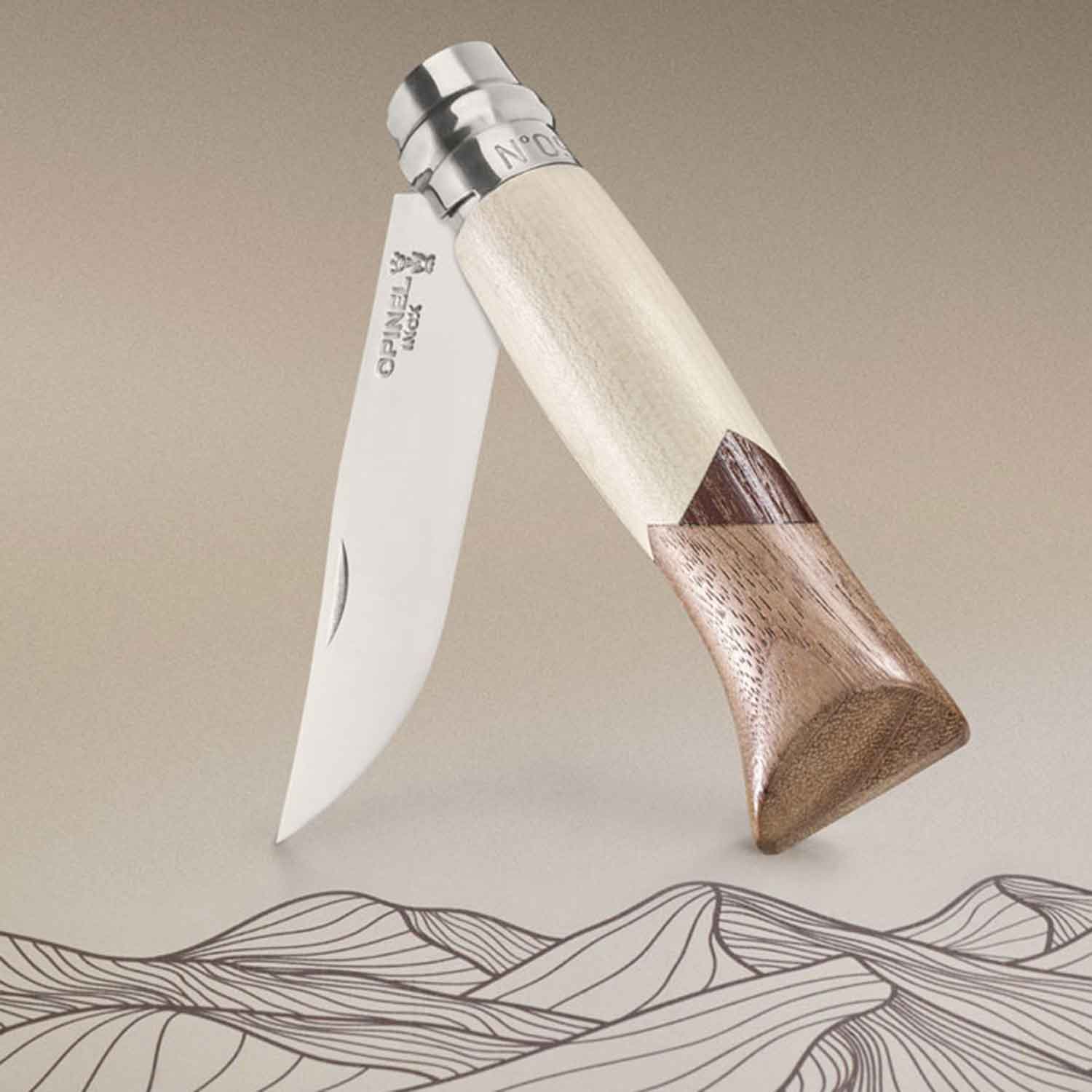 Opinel No 09 Cime – Edles Sammlermesser mit Griff aus 3 Holzarten