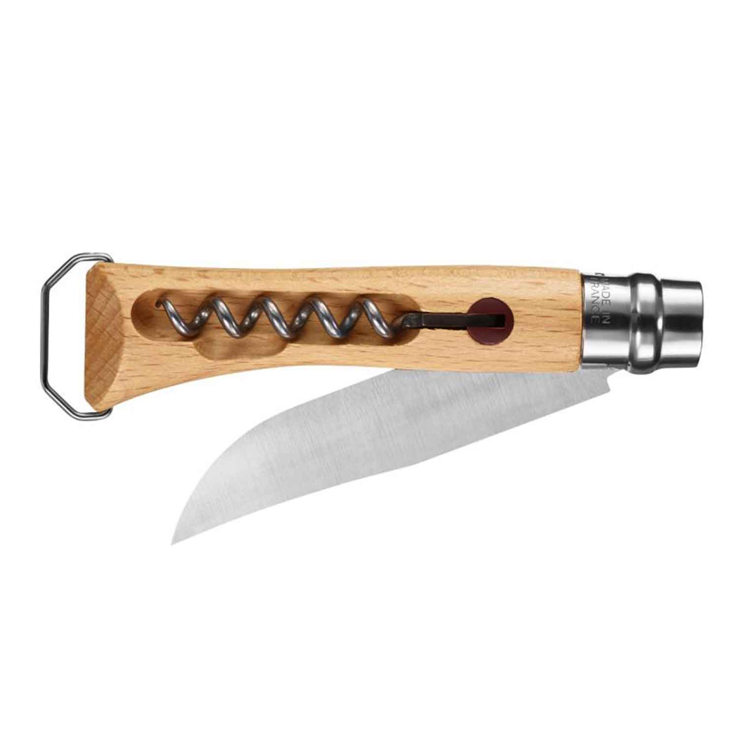 Opinel No 10 – Taschenmesser mit Korkenzieher, Flaschenöffner & Holz-Geschenkbox – Detailansicht