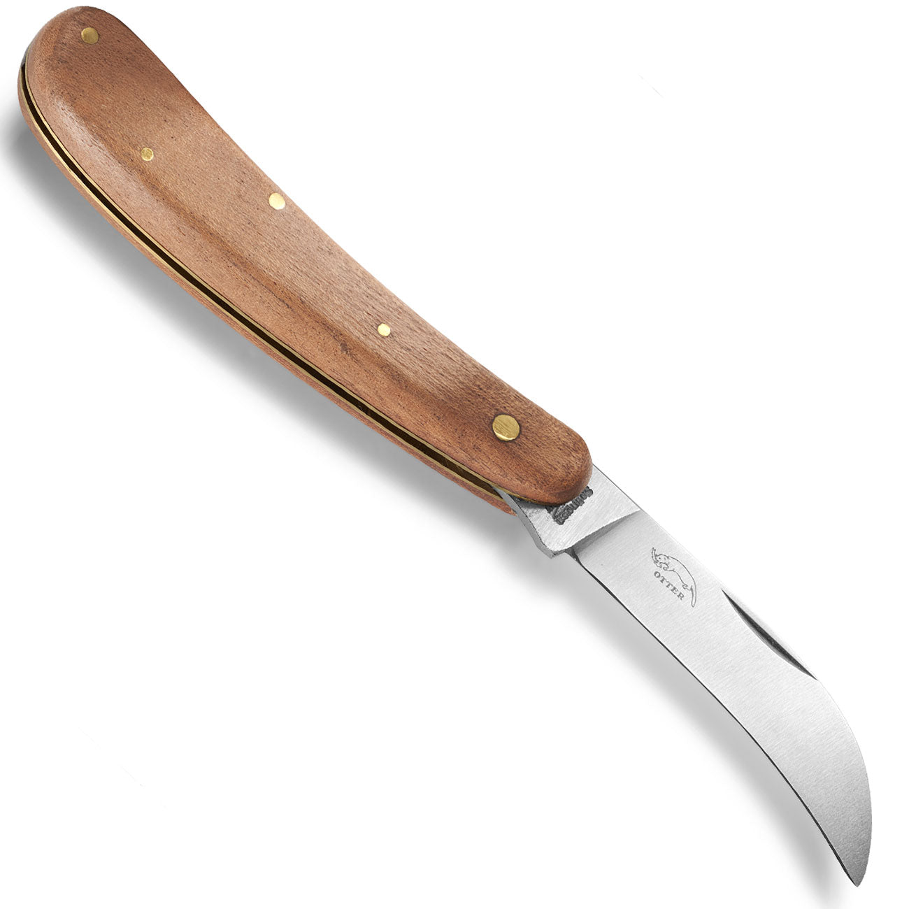 Otter Linkshänder Gärtnerhippe 108 L - Veredelungsmesser mit Sapeliholzgriff