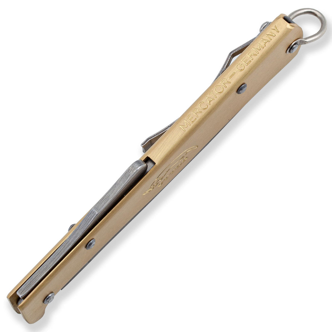 Otter Mercator Clip Messing Taschenmesser, rostfreie Klinge (10-736 rg R) – Detailansicht