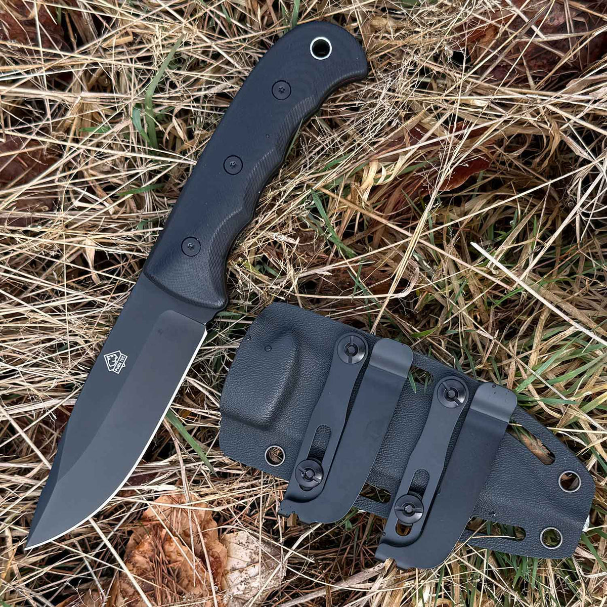 Puma TEC Tactical D2 All Black – Fahrtenmesser mit G10 Griff und Kydexscheide – Detailansicht