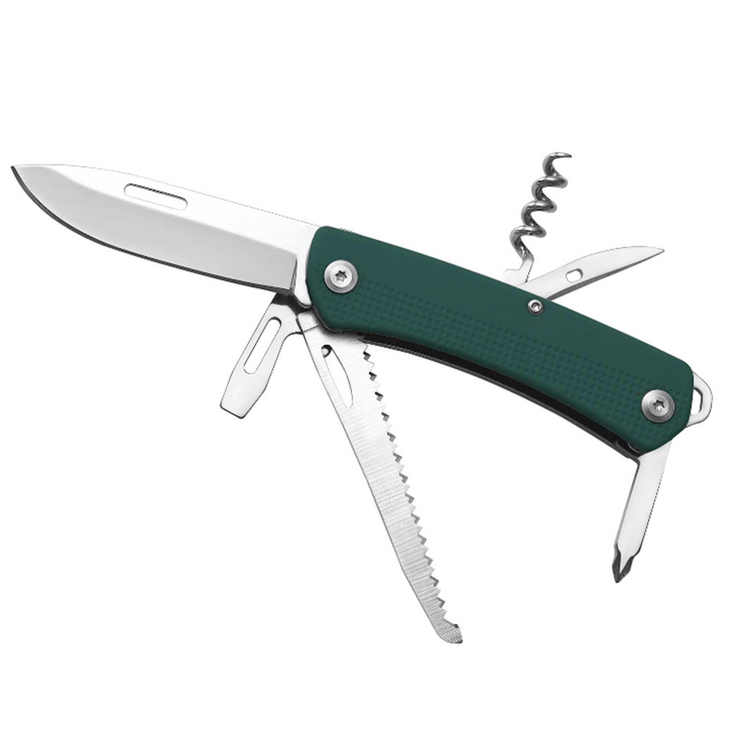 Puma TEC Pocket Tool grün – Kompaktes Taschenmesser mit 7 Funktionen – Detailansicht