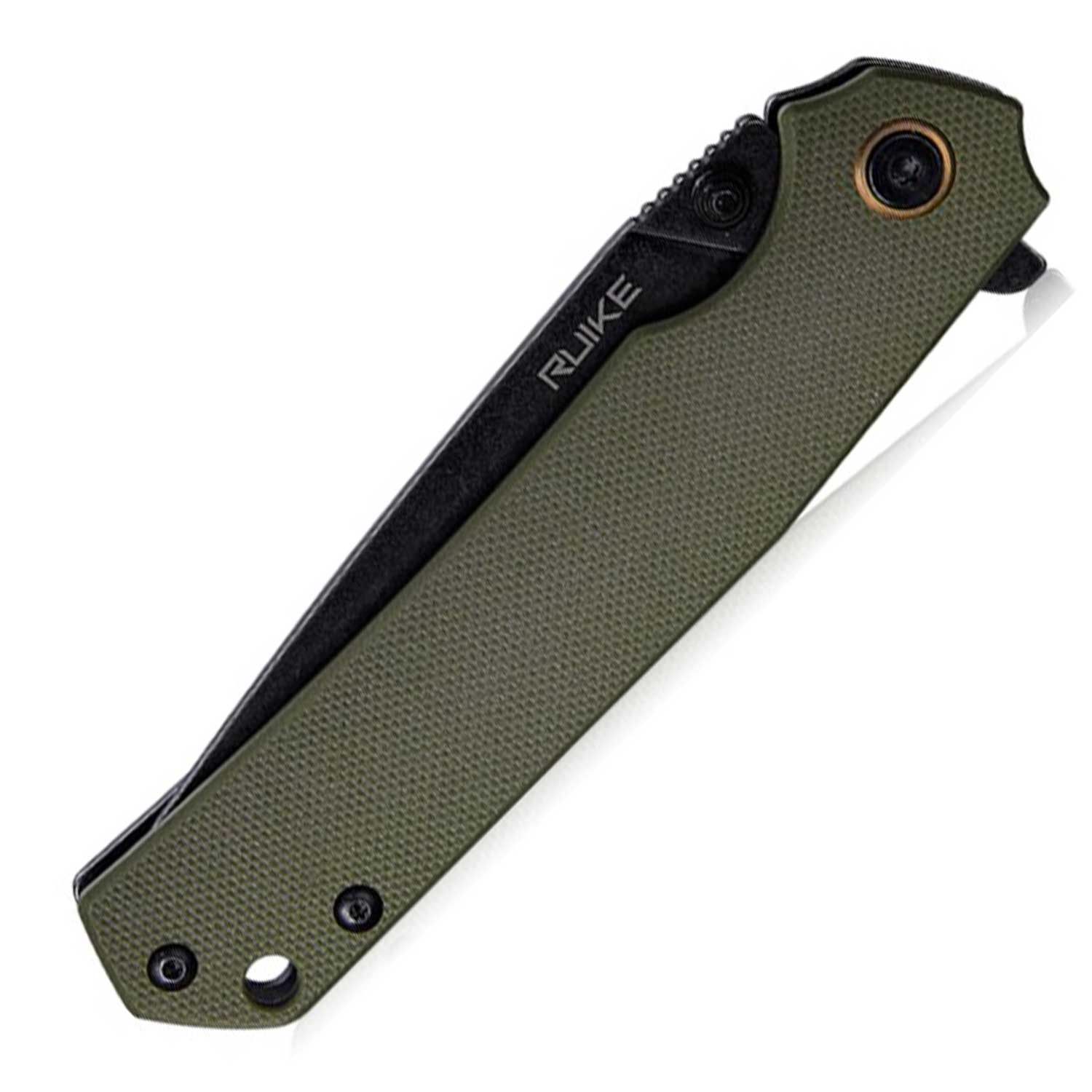 Ruike P801-G Grün – Robustes EDC-Taschenmesser mit Tip-Up Clip – Detailansicht