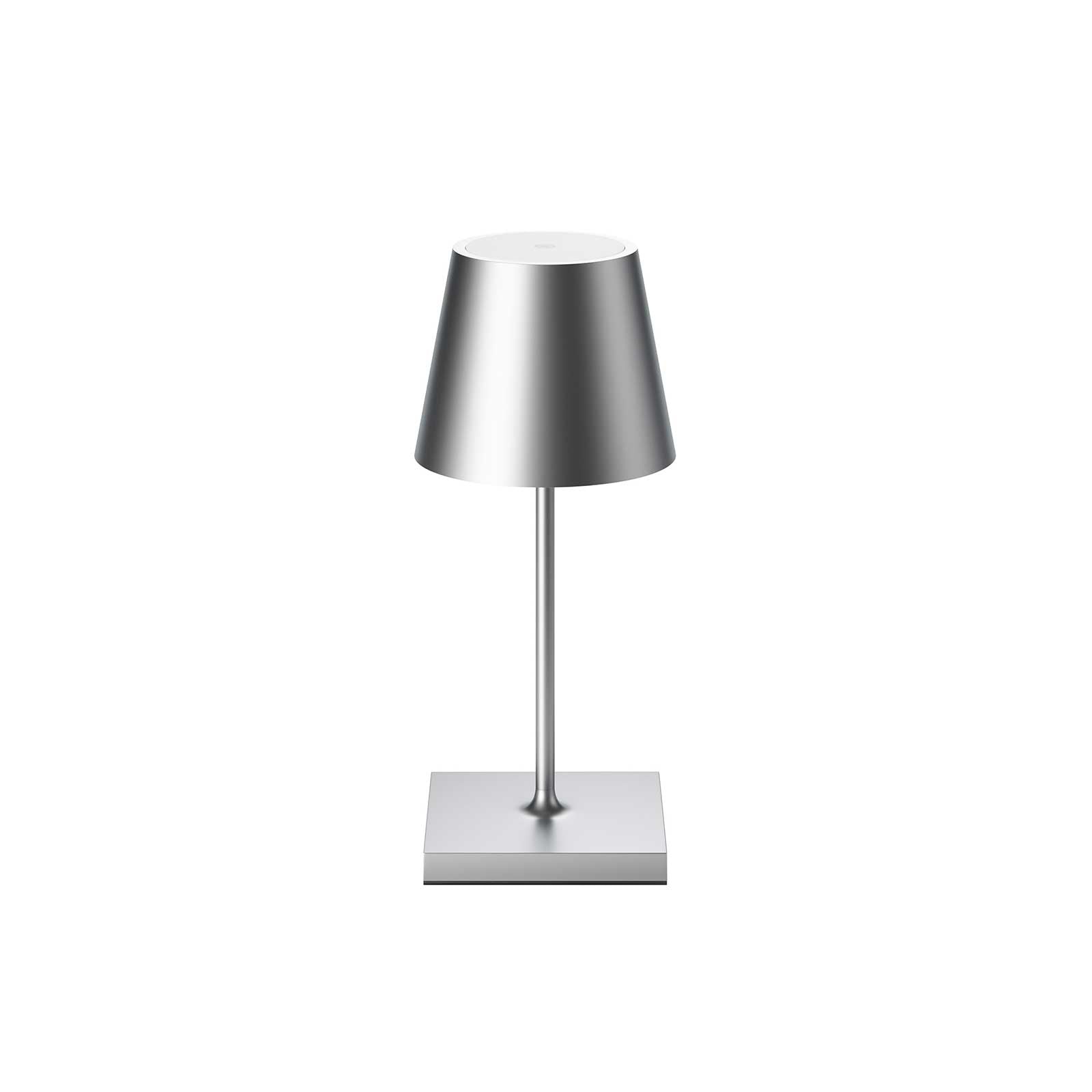 Sigor Nuindie mini – dimmbare Akku-Tischleuchte – Silberfarben usb