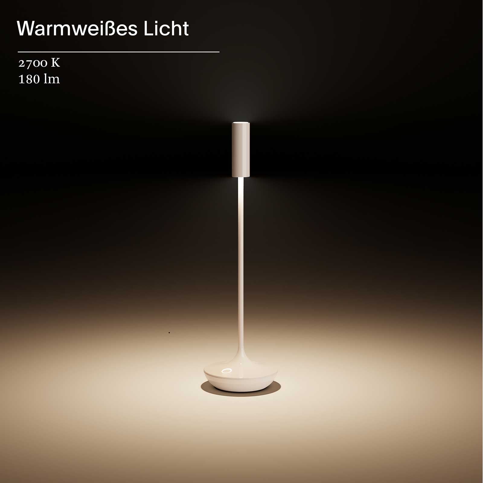 Sigor Nucandle Keramikweiß – 31 cm Akku-Tischleuchte mit Touch-Dimmer & 2700 K
