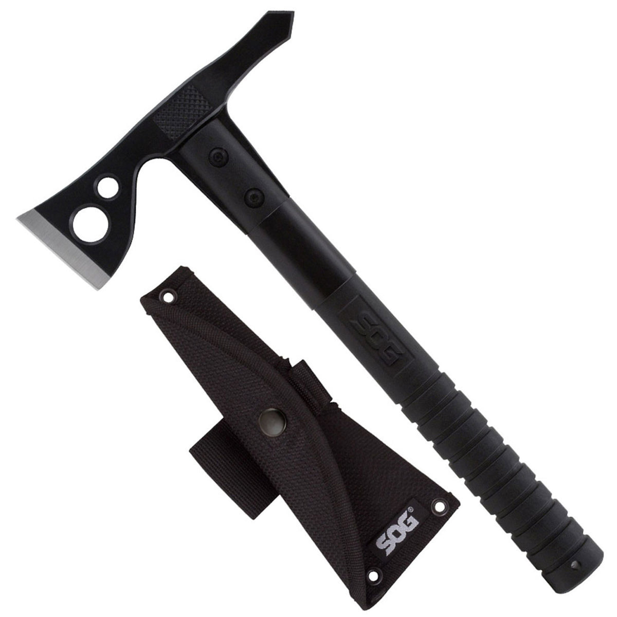 SOG FastHawk Axt – Kompaktes Tomahawk mit robuster Cordurascheide – Detailansicht