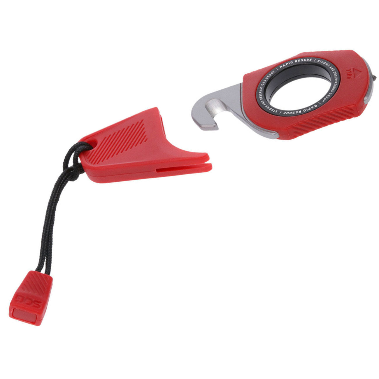 SOG Rapid Rescue Red – Rettungsmesser mit Gurtschneider, Leinentrenner & Glasbrecher