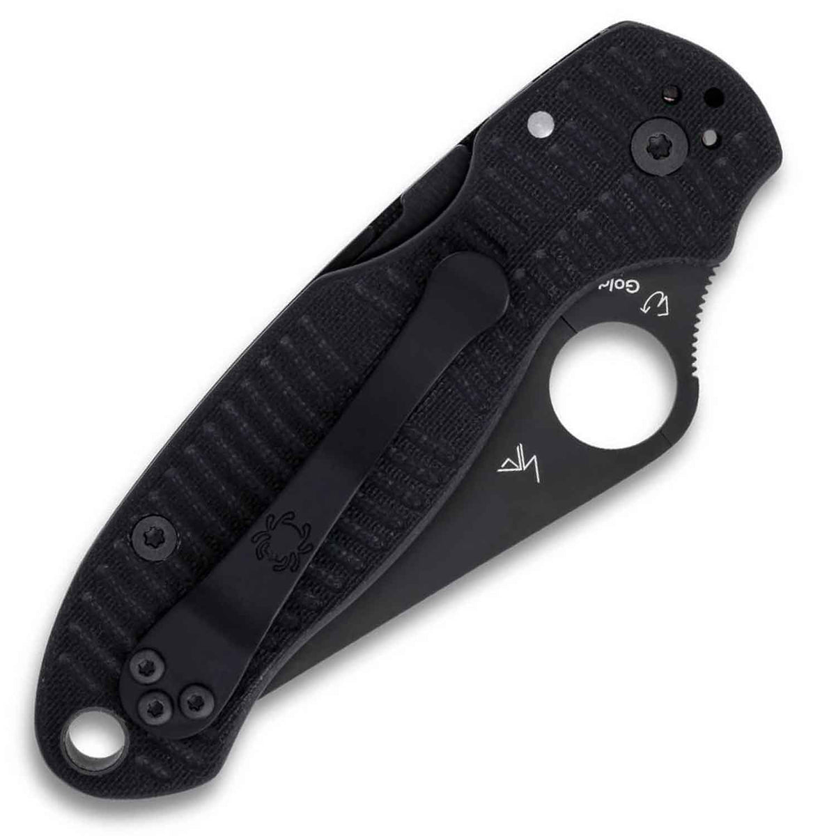 Spyderco Para 3 Salt Black G10 MagnaCut Black Blade Taschenmesser mit Tip-Up Clip – Detailansicht