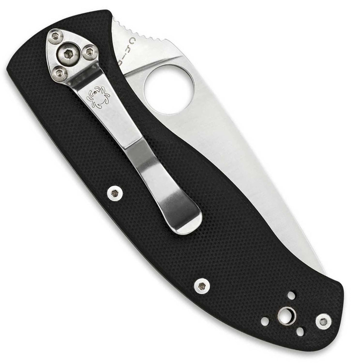 Spyderco Tenacious Satin Plain – Linerlock Taschenmesser mit G10-Griff & Clip – Detailansicht