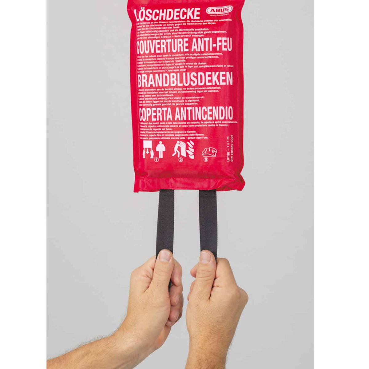 ABUS Löschdecke LD1118 – kompakte Feuerlöschdecke für Haushalt & Küche – Detailansicht