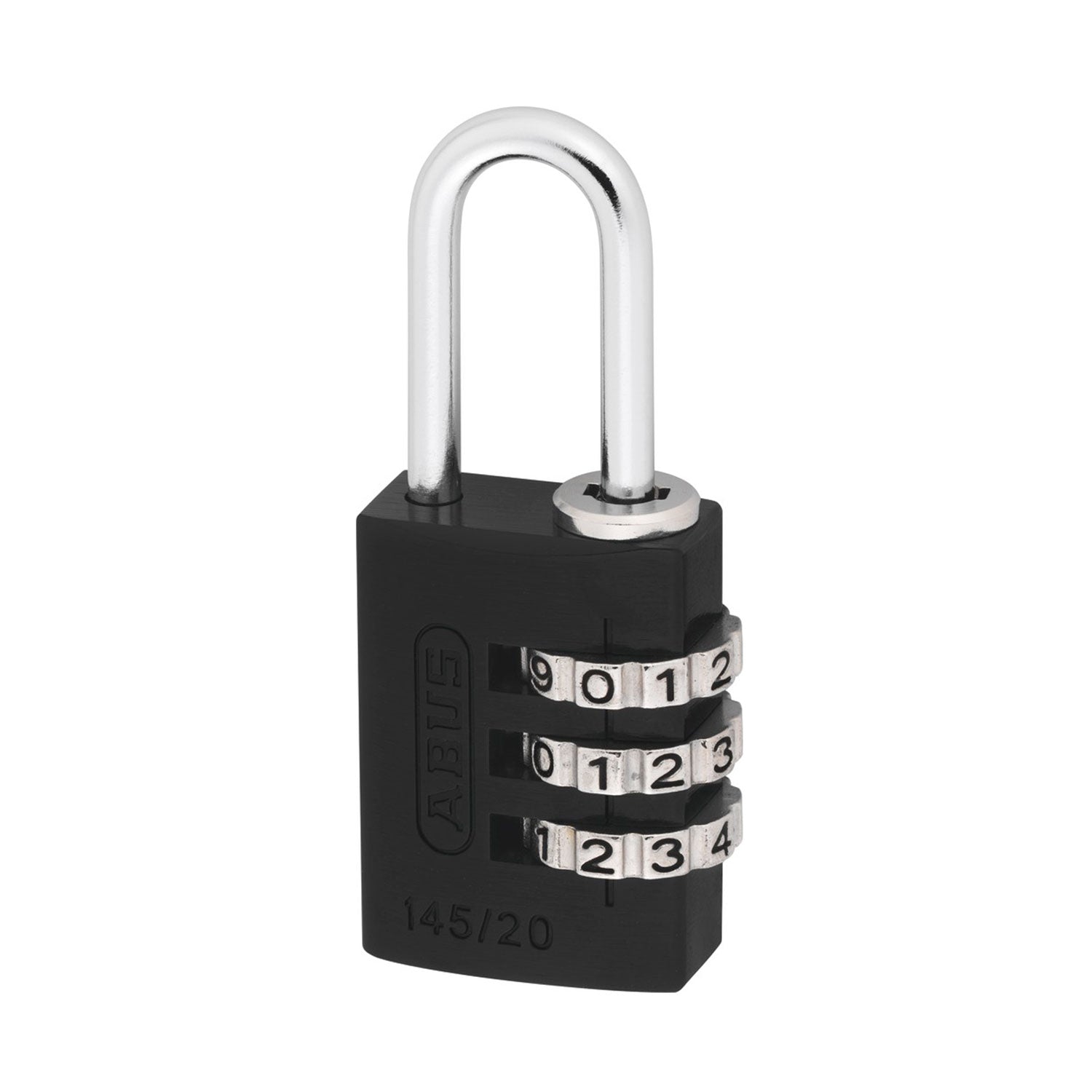 ABUS Zahlenschloss 145/20 mit 3-stelligem Zahlencode schwarz