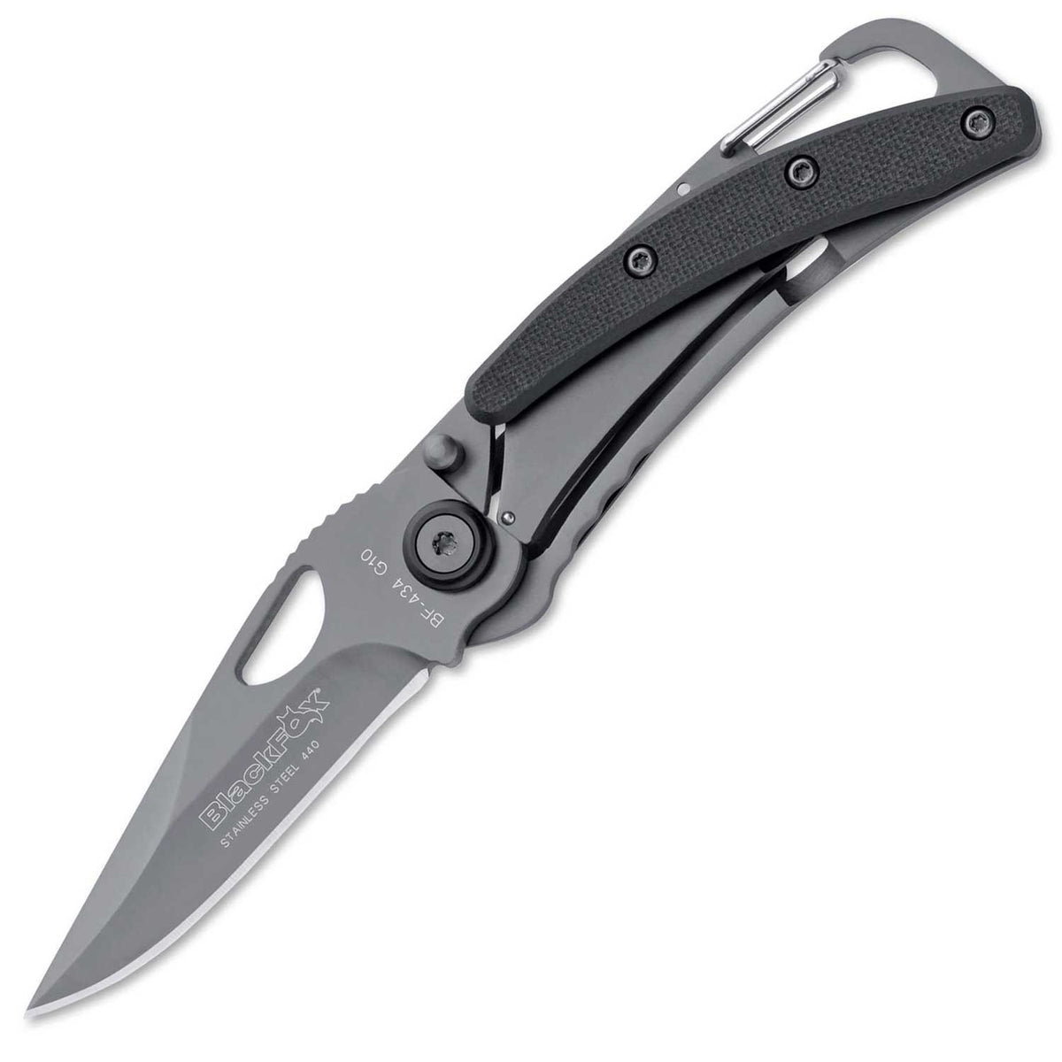 BlackFox F-434 G10 – kompaktes Taschenmesser mit Clip & Karabiner – Detailansicht