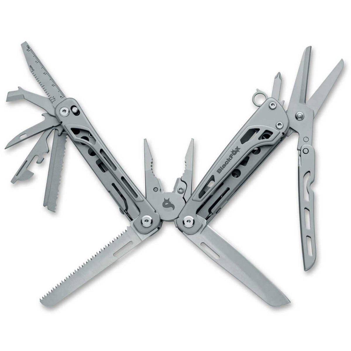 BlackFox Fortitude – Multitool aus Edelstahl mit 16 Funktionen & Nylonetui – Detailansicht
