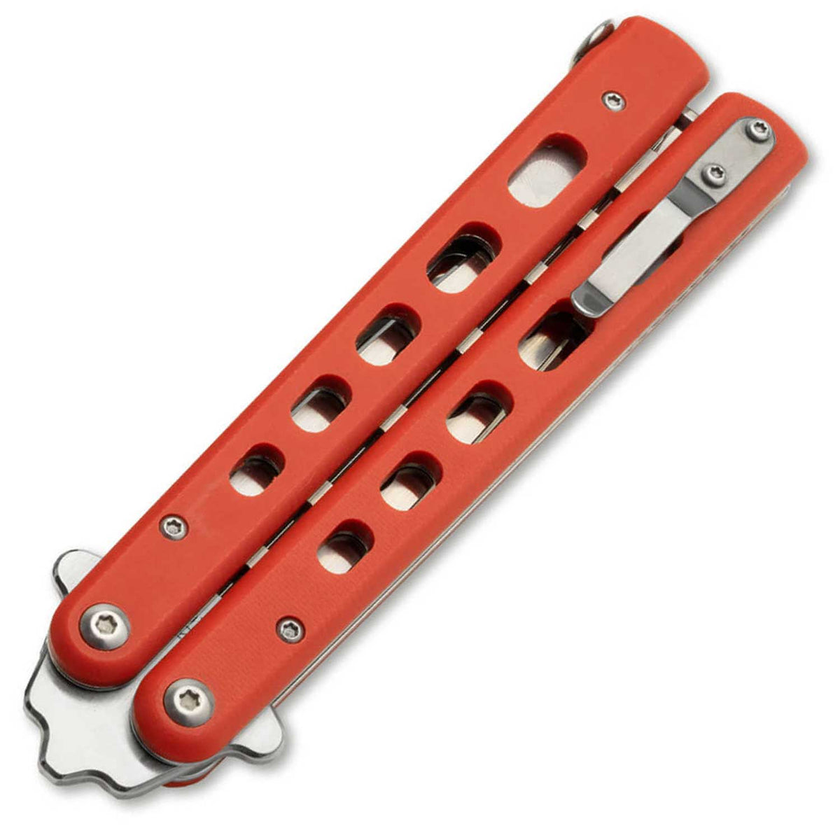 Böker Plus Balisong Trainer Red – Sicheres Butterfly Trainingsmesser – Detailansicht