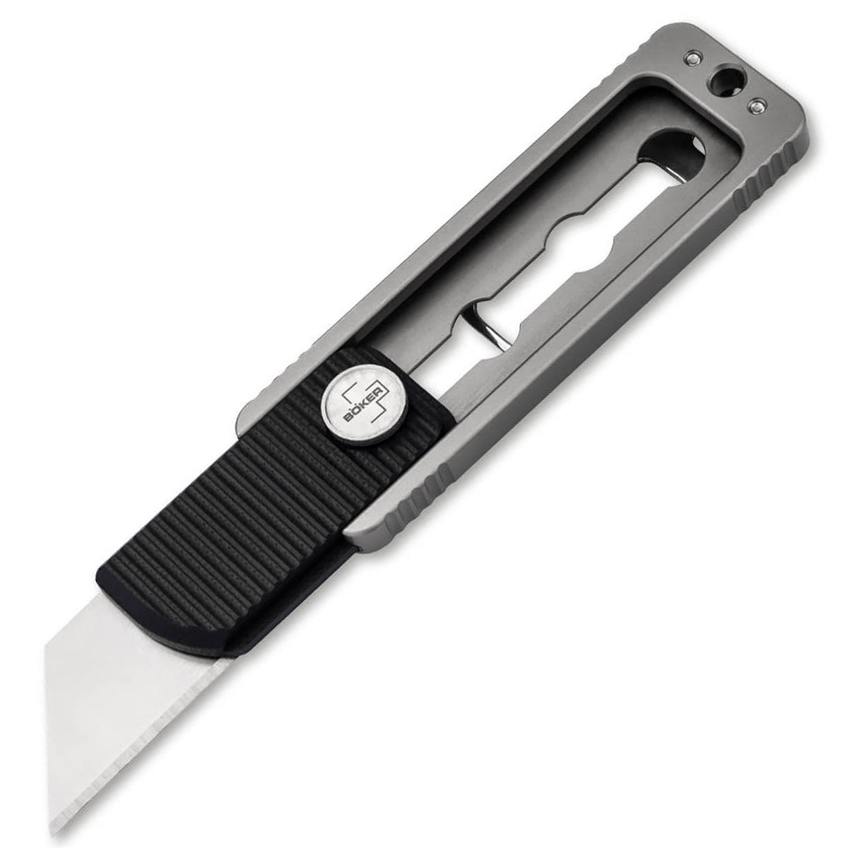 Böker Plus Cutweazle - Edelstahl Cuttermesser mit Wechselklinge & Tip Up Clip – Detailansicht