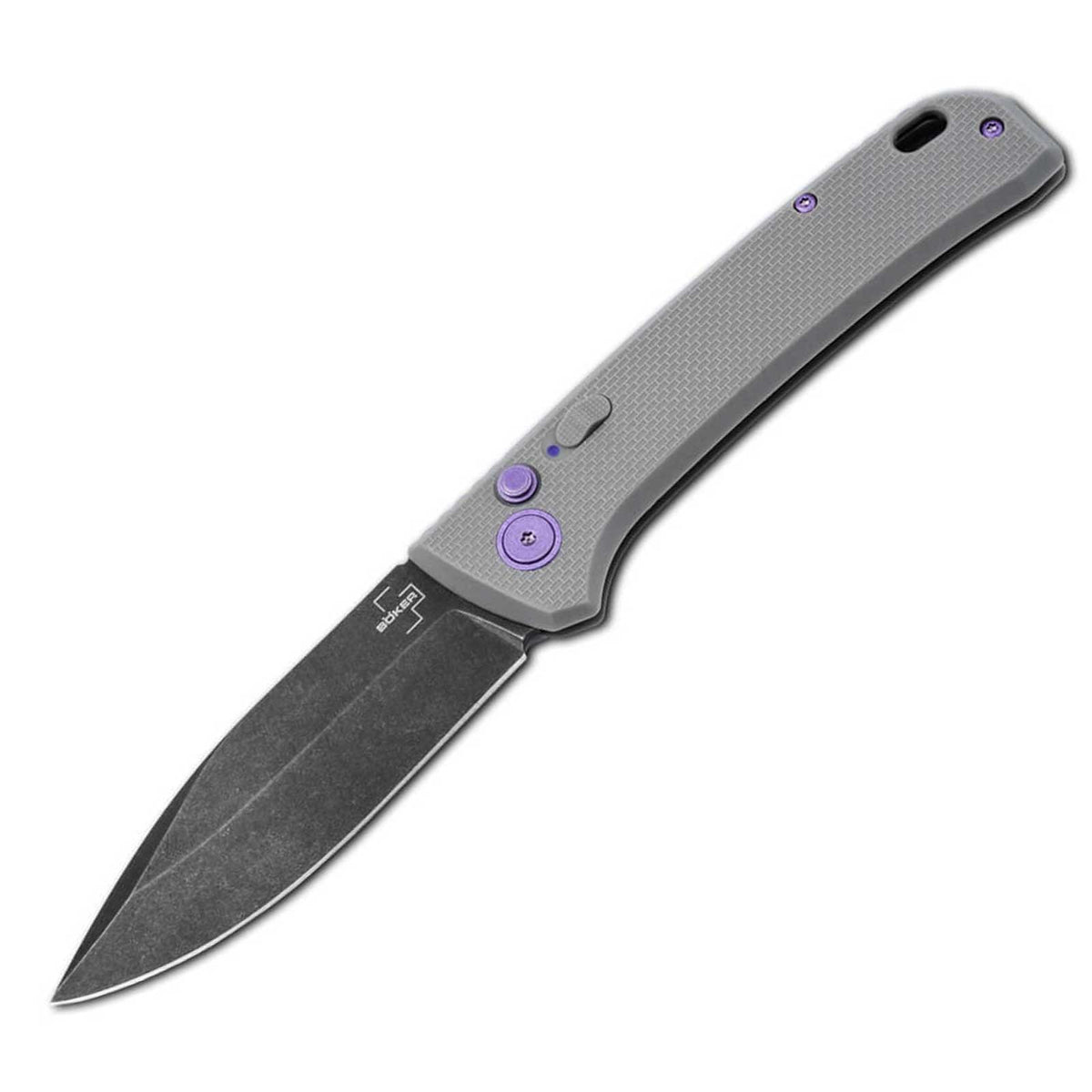 Böker Plus FRND Grey – Automatikmesser mit D2-Klinge & Button Lock – mit Tasche