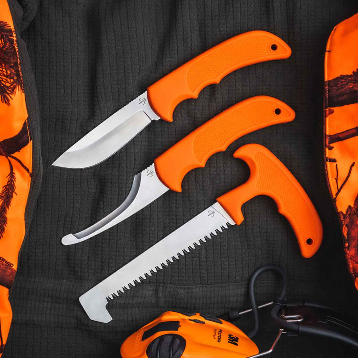 Böker Plus HL Game Processing Set – 3-teiliges Jagd-Aufbrechmesser-Set mit Etui
