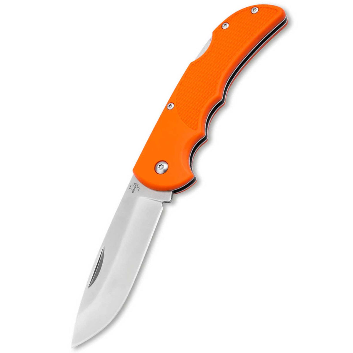 Böker Plus HL Single Pocket Knife – Jagdtaschenmesser mit 440C-Klinge, Orange – mit Tasche