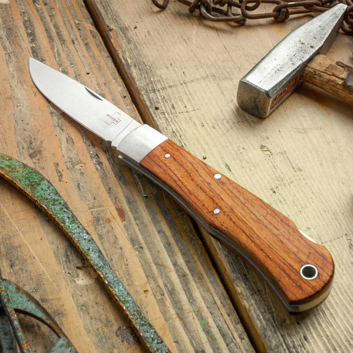 Böker Plus Lockback Bubinga - Edelstahl Taschenmesser mit Bubingaholzgriff