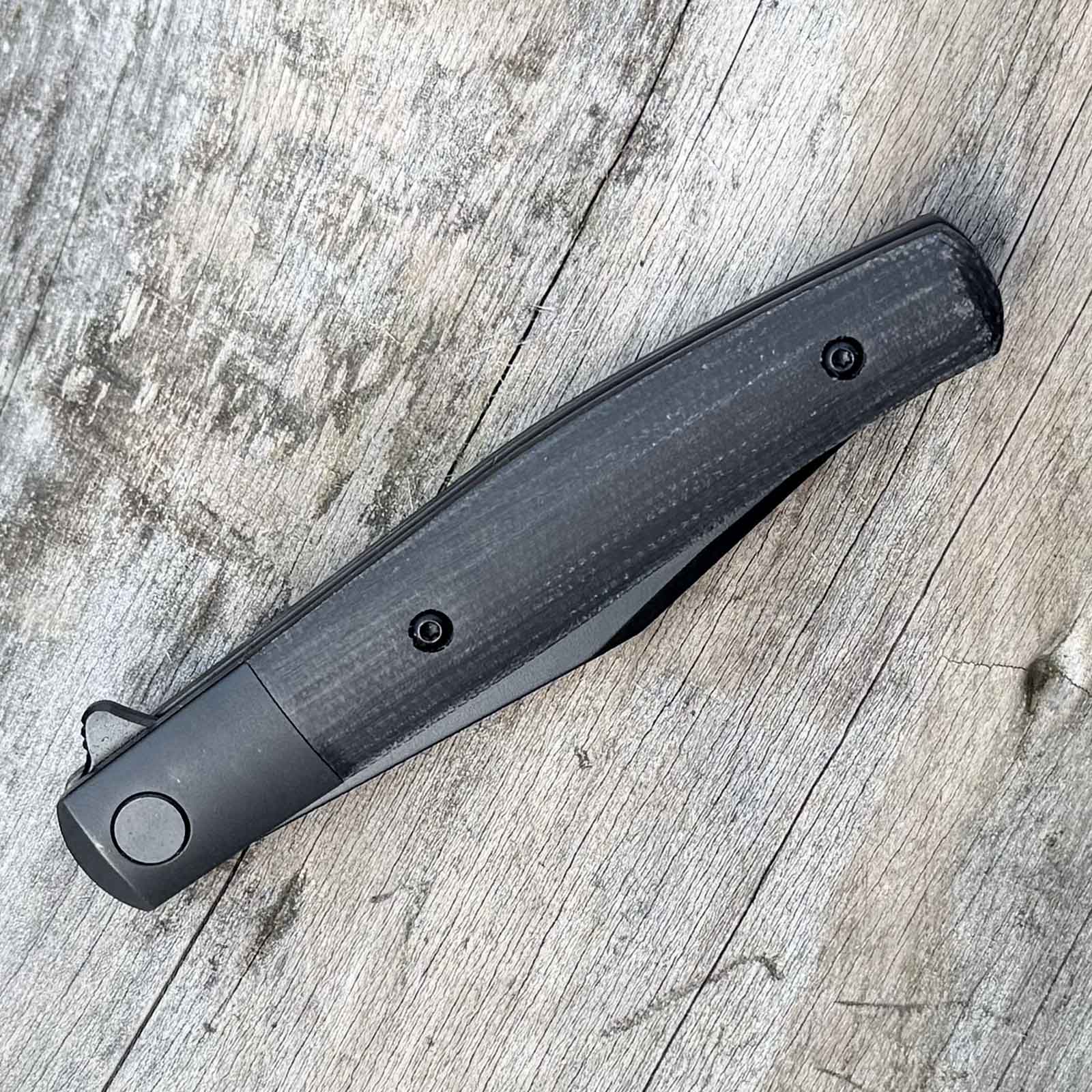 Böker Plus Modern Stockman – Taschenmesser mit Nitro-V Klinge und Micarta-Griff – Klinge und Schneide, geschlossenes Messer